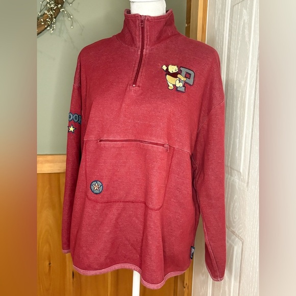 Vintage Disney Pooh 1/4 zip sweatshirt size M - Picture 1 of 10